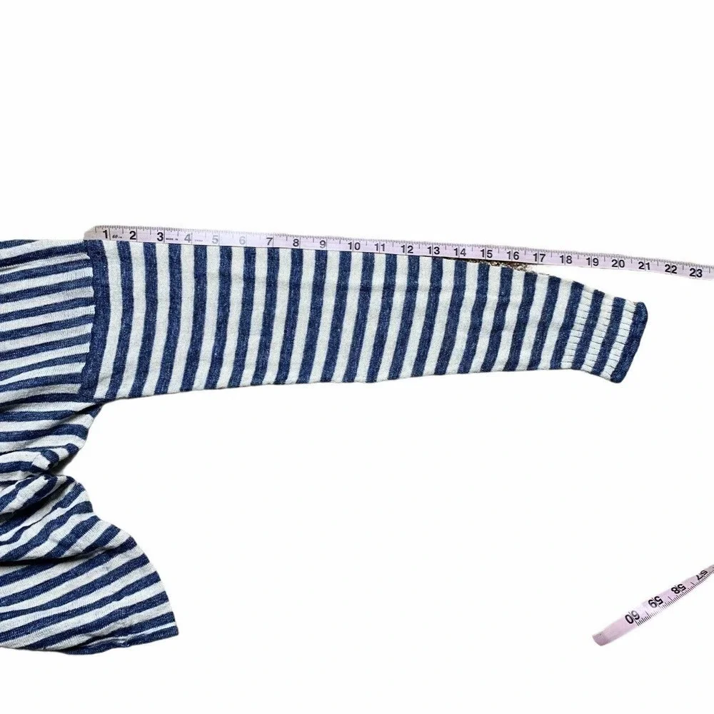 Ralph Lauren Polo Linen Striped Pullover Blue Gray - Picture 7 of 9